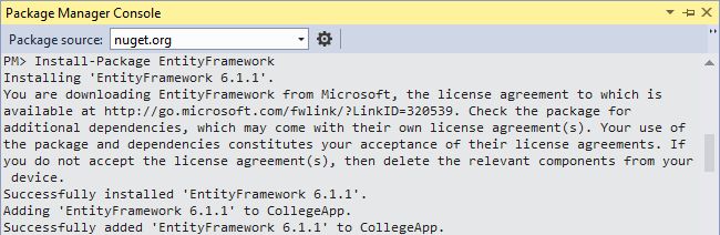 Package Manager Console